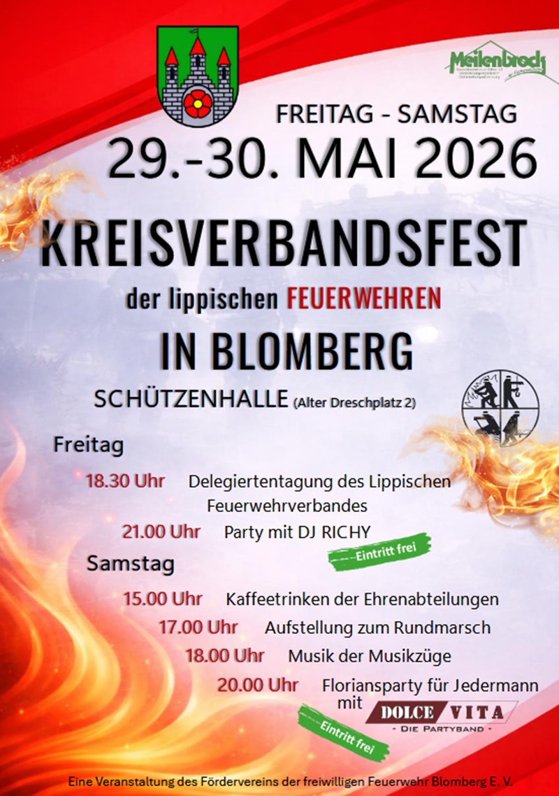 Kreisverbandsfest der lippischen Feuerwehren in Blomberg