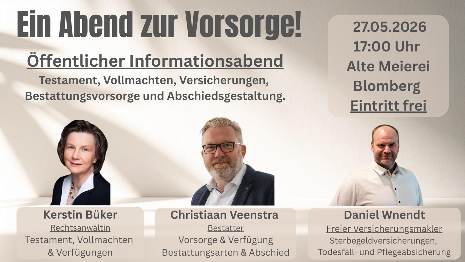 Ein Abend zur Vorsorge